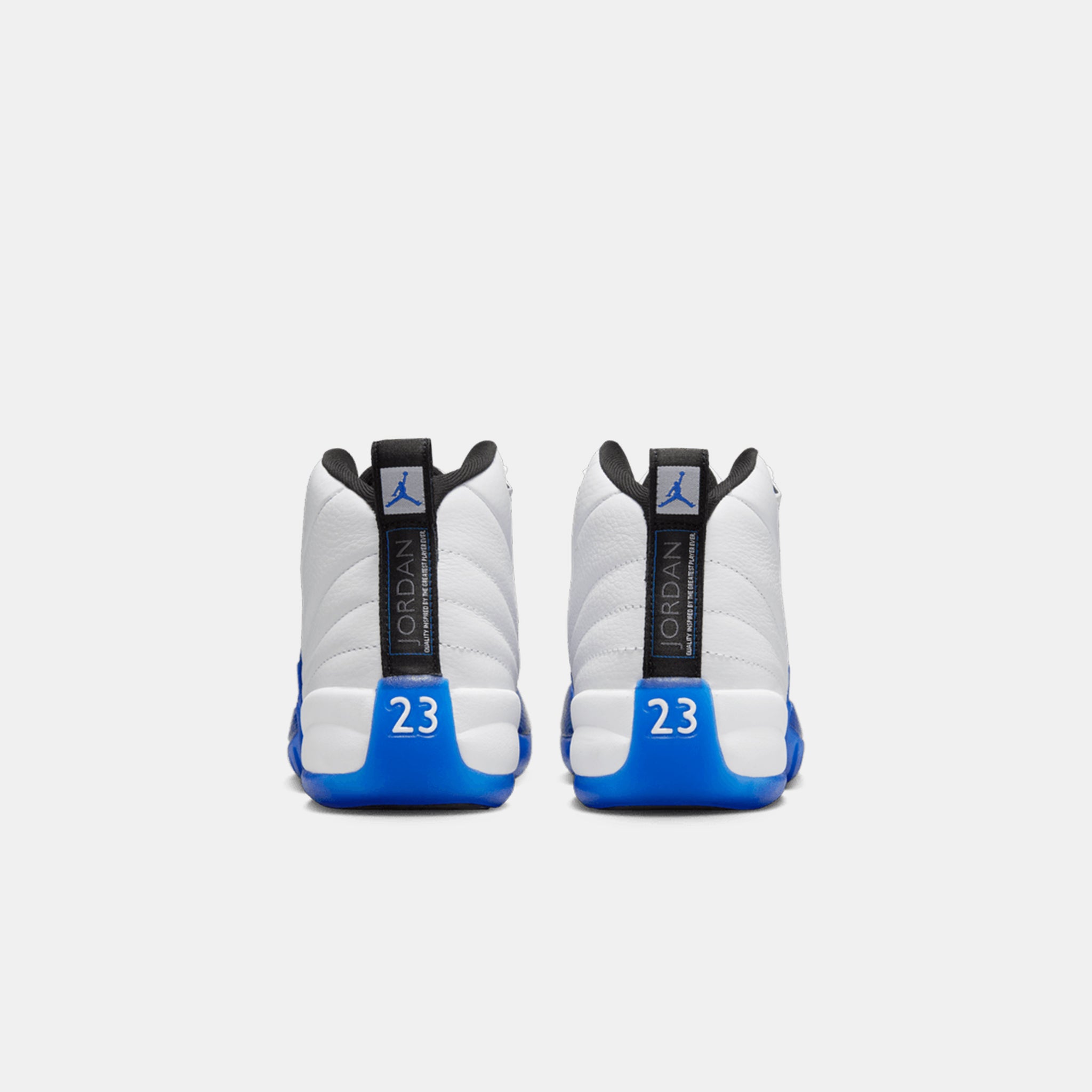 Air Jordan 12 Retro Big Kids Sneaker in White/Black/Game Royal