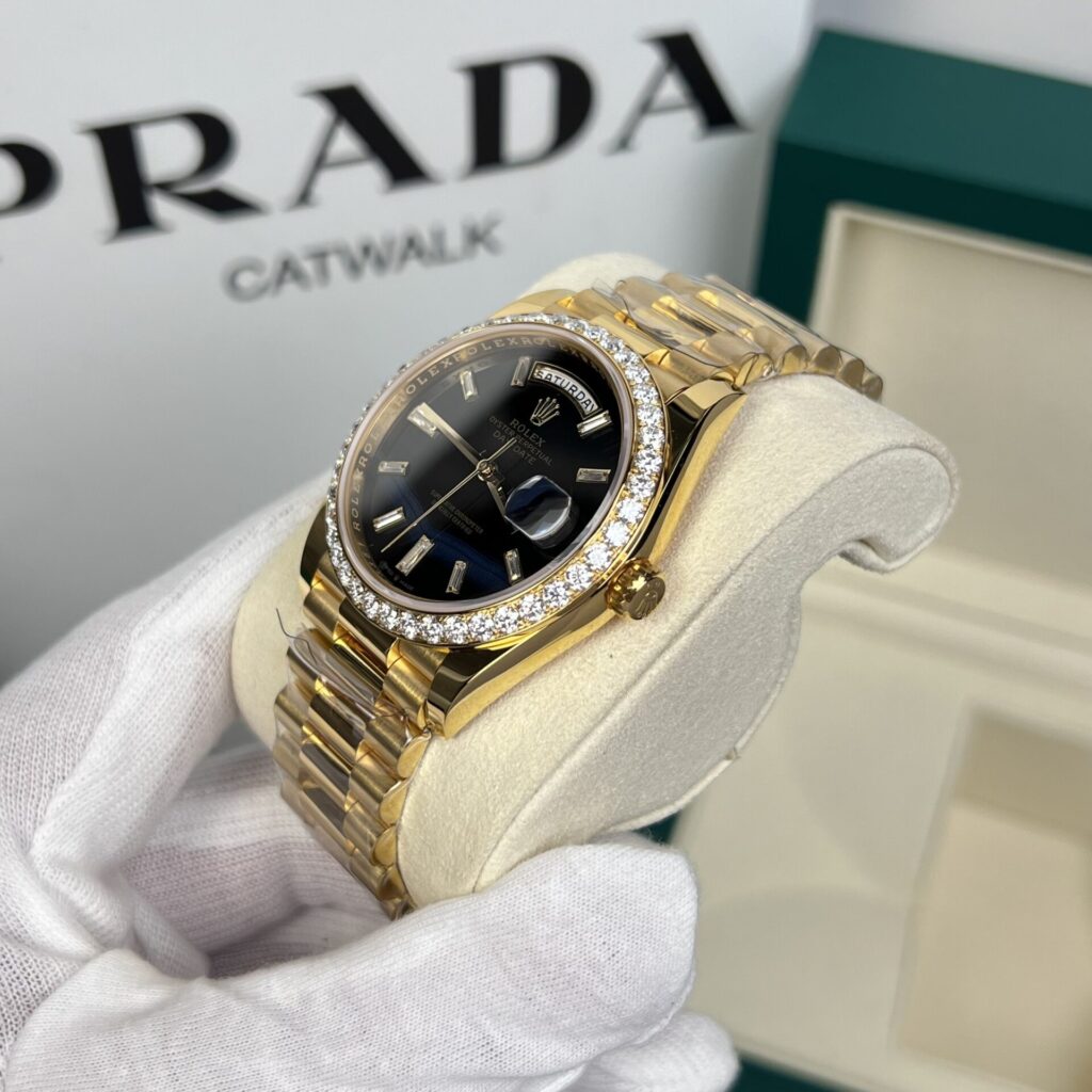 Đồng Hồ Rolex Day-Date Bọc Vàng 18K Mặt Số Đen GM V2 (1)