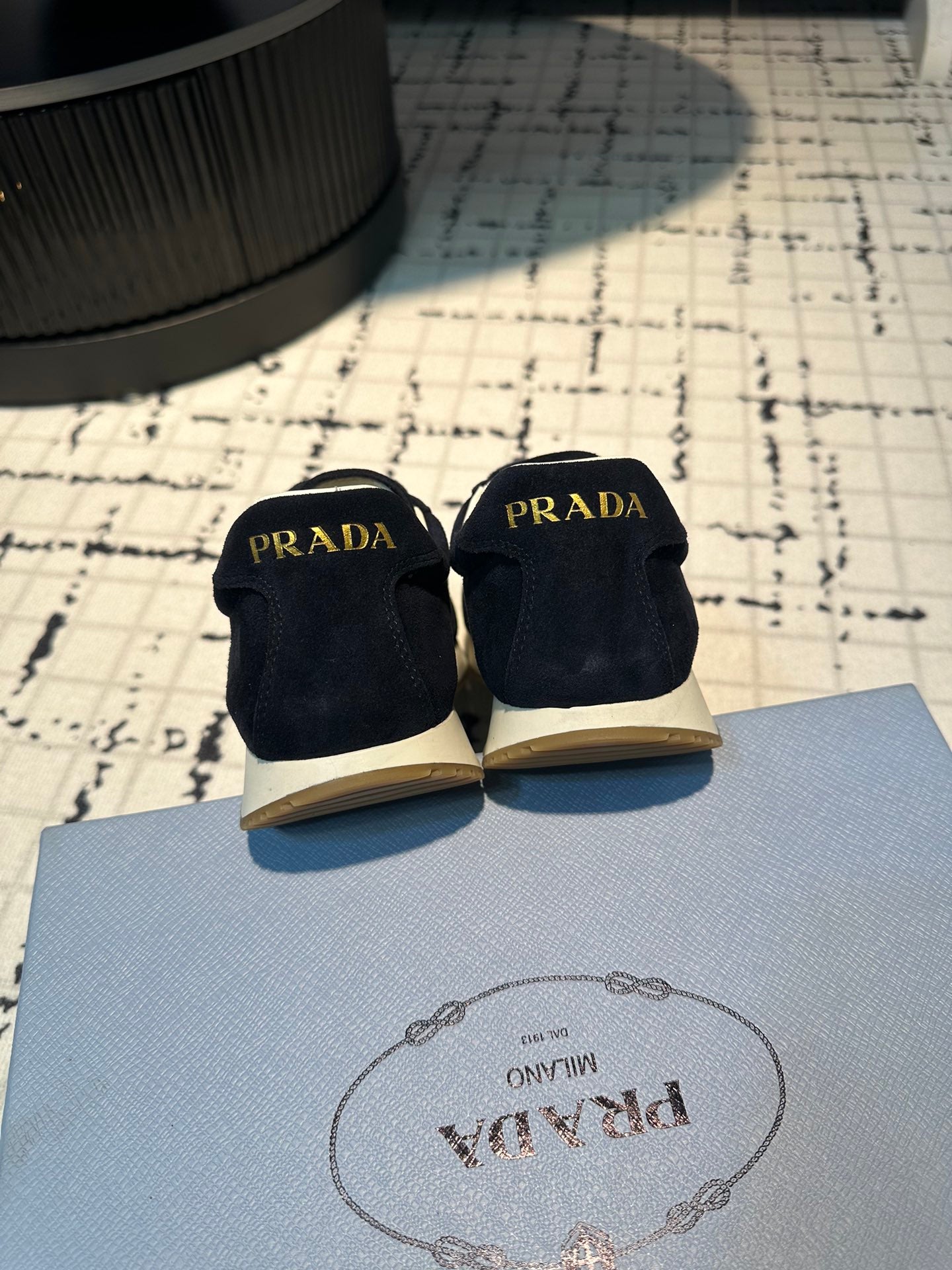 PRA TRIANGLE LOGO SNEAKERS DARK BLUE SUEDE、mysite、Cacoeks