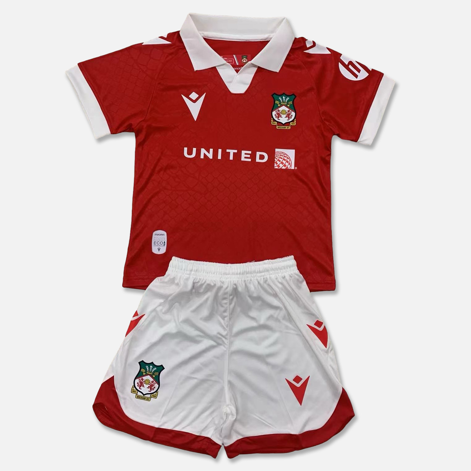 ManixJersey.com | Wrexham 24-25 Home Stadium Kids Kit -Customize Name, Number and Patch | Worldwide Shipping
