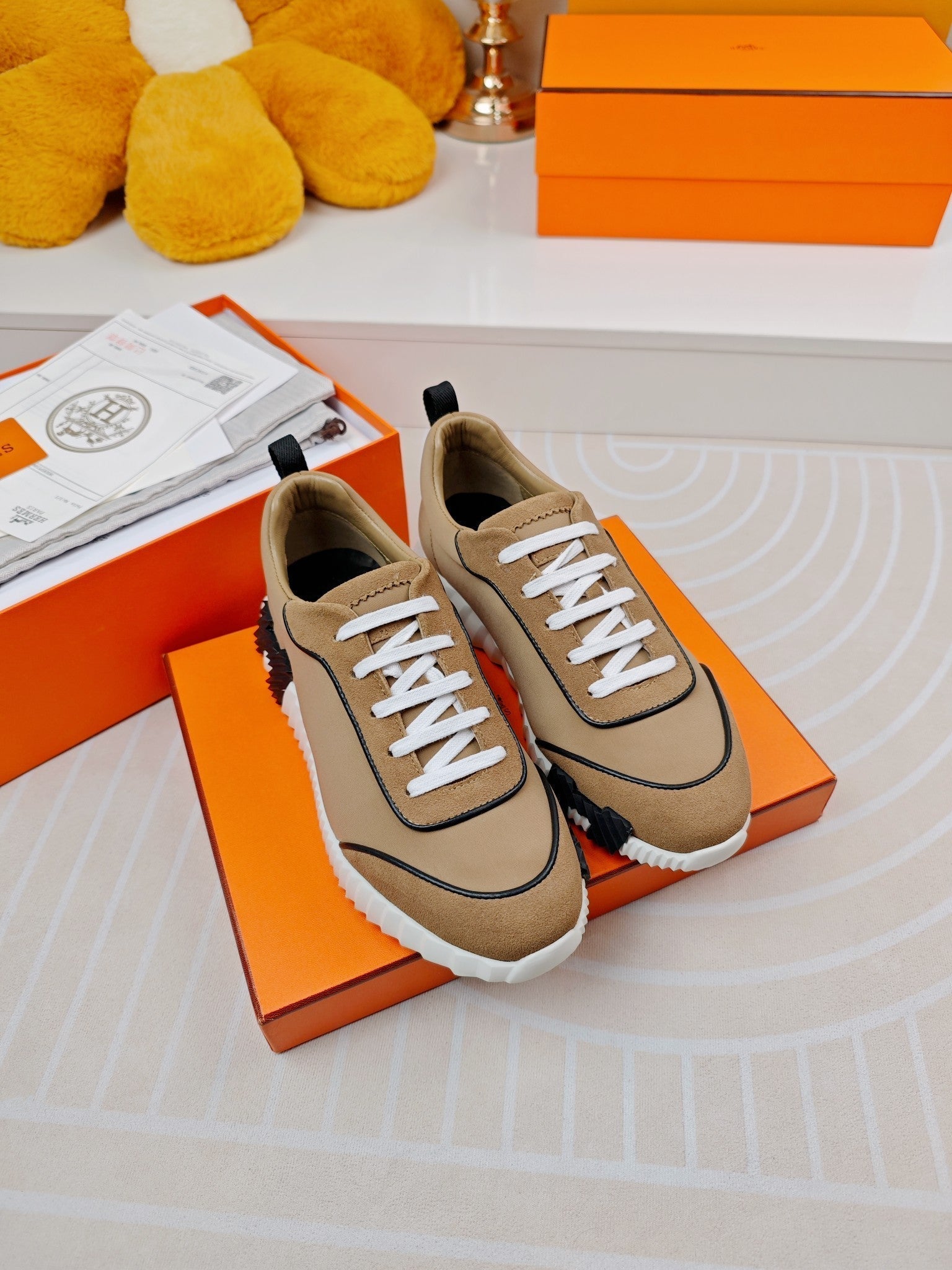 BOUNCING SNEAKERS BROWN CALFSKIN STYLIZED、mysite、Cacoeks