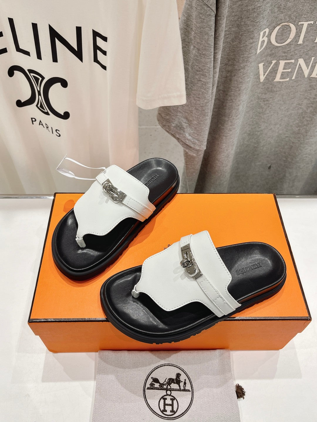 EMPIRE SANDAL BLACK MIX WHITE CALFSKIN、mysite、Cacoeks