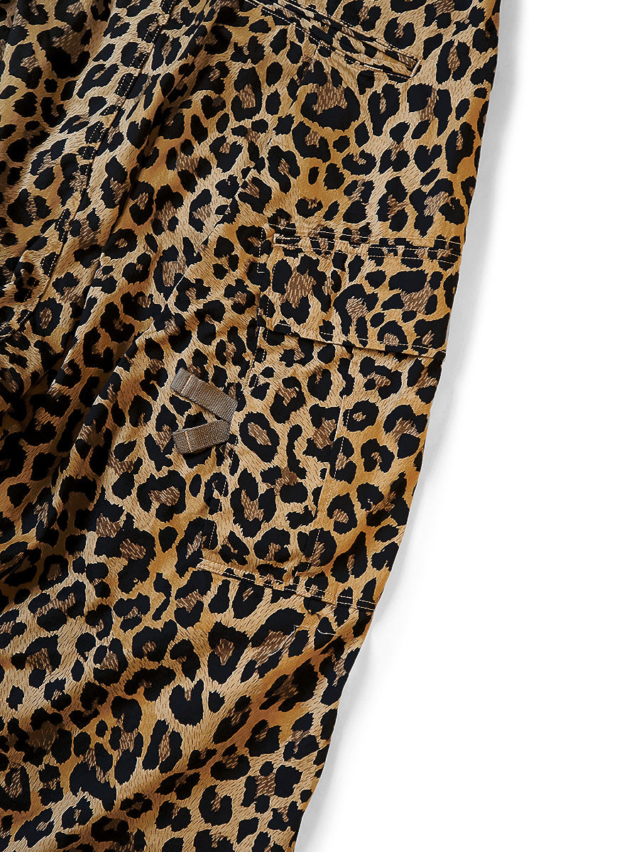 KAPITAL Cotton Herringbone Leopard Print Jumbo Cargo Pants  K2409LP008 