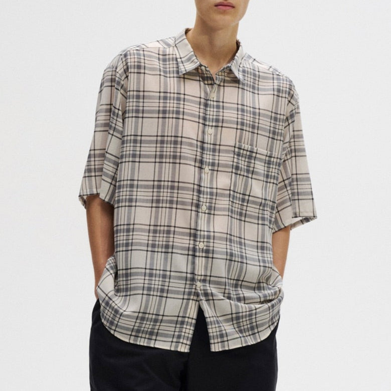 SOPHNET. 25S/S SUMMER WOOL CHECK S/S SHIRT  SOPH-250020 