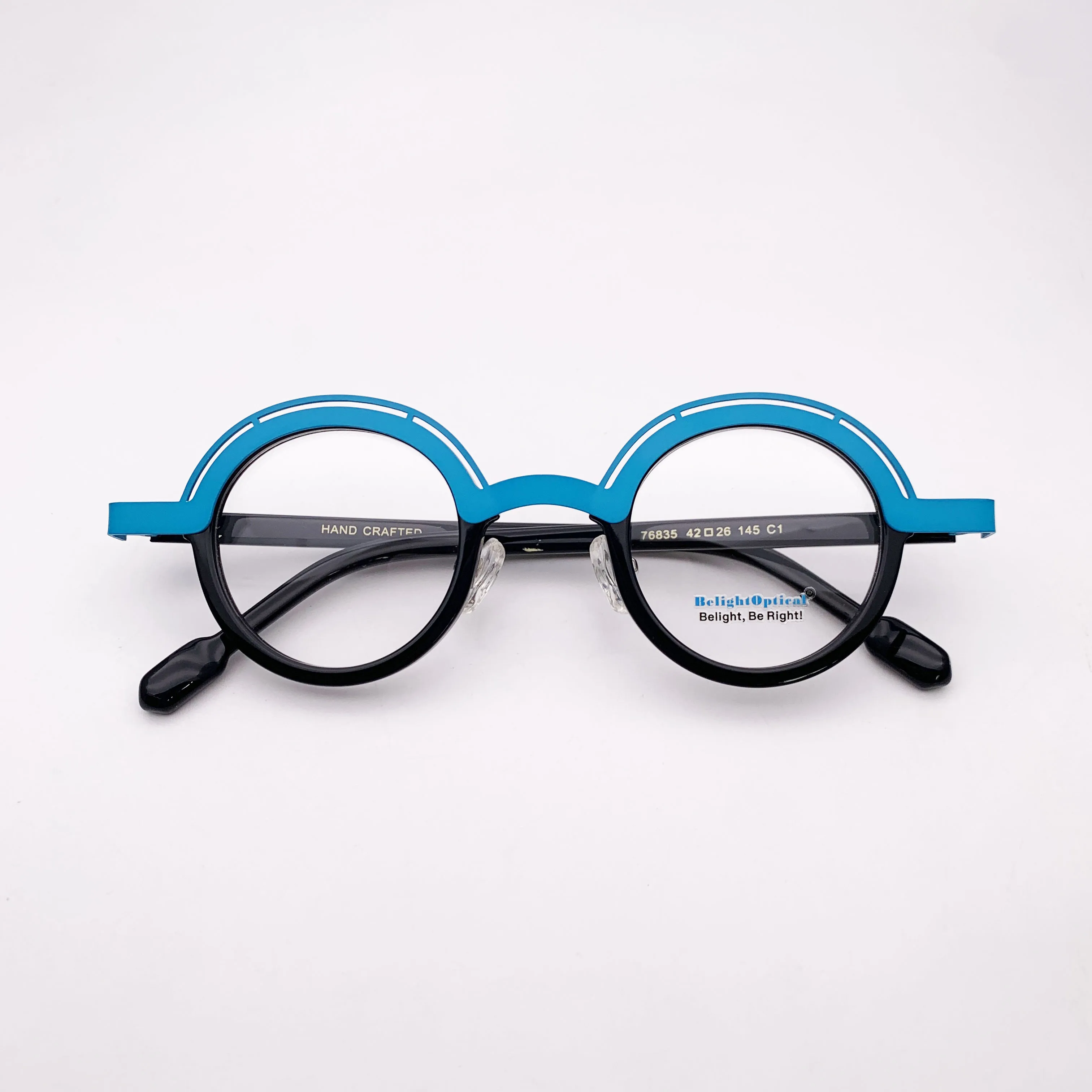 Acetate with Metal Colorful Vintage Combine Color Shape Optical Glasses Spectacle Frame Prescritpion Lens Women Style 76835