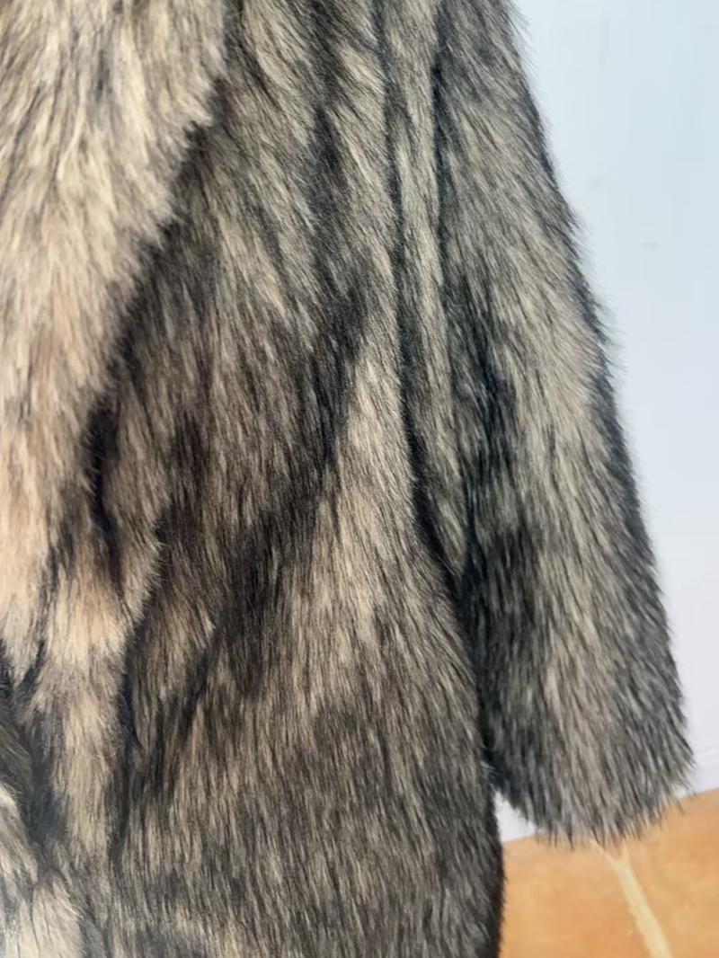 Women's Solid Color Open Front Faux Fur Coat, Elegant Long Sleeve Waterfall Collar Casual Outerwear for Fall & Winter, Women's Clothing for Daily Wear,  Clothing for Women