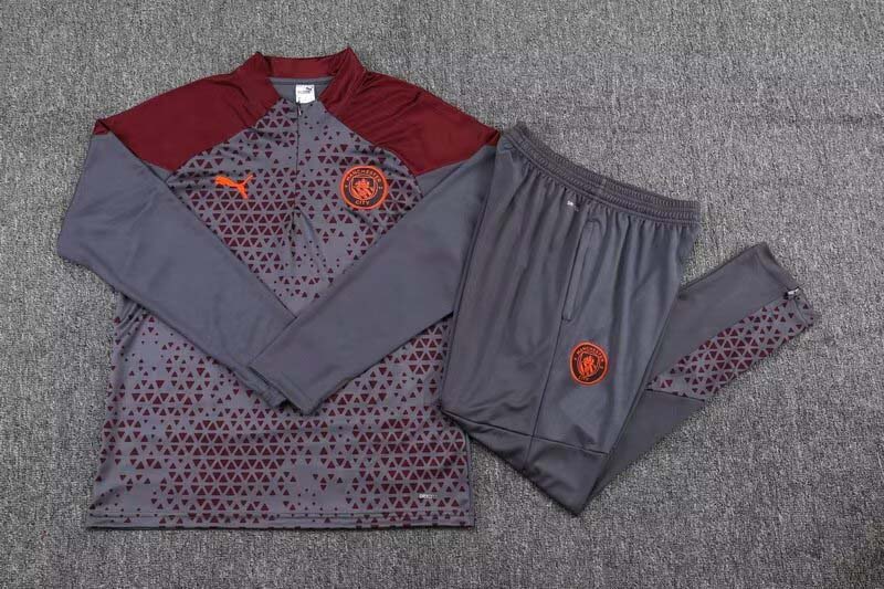 2023/2024 Manchester City Half-Pull Training Suit Gray Football Shirt 1:1 Thai Quality Set:football jersey mysite: unitedjerseyfootball 邓江浪:football