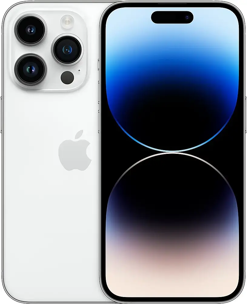 Front. Apple - Pre-Owned iPhone 14 Pro 5G 256GB (Unlocked) - Silver.
