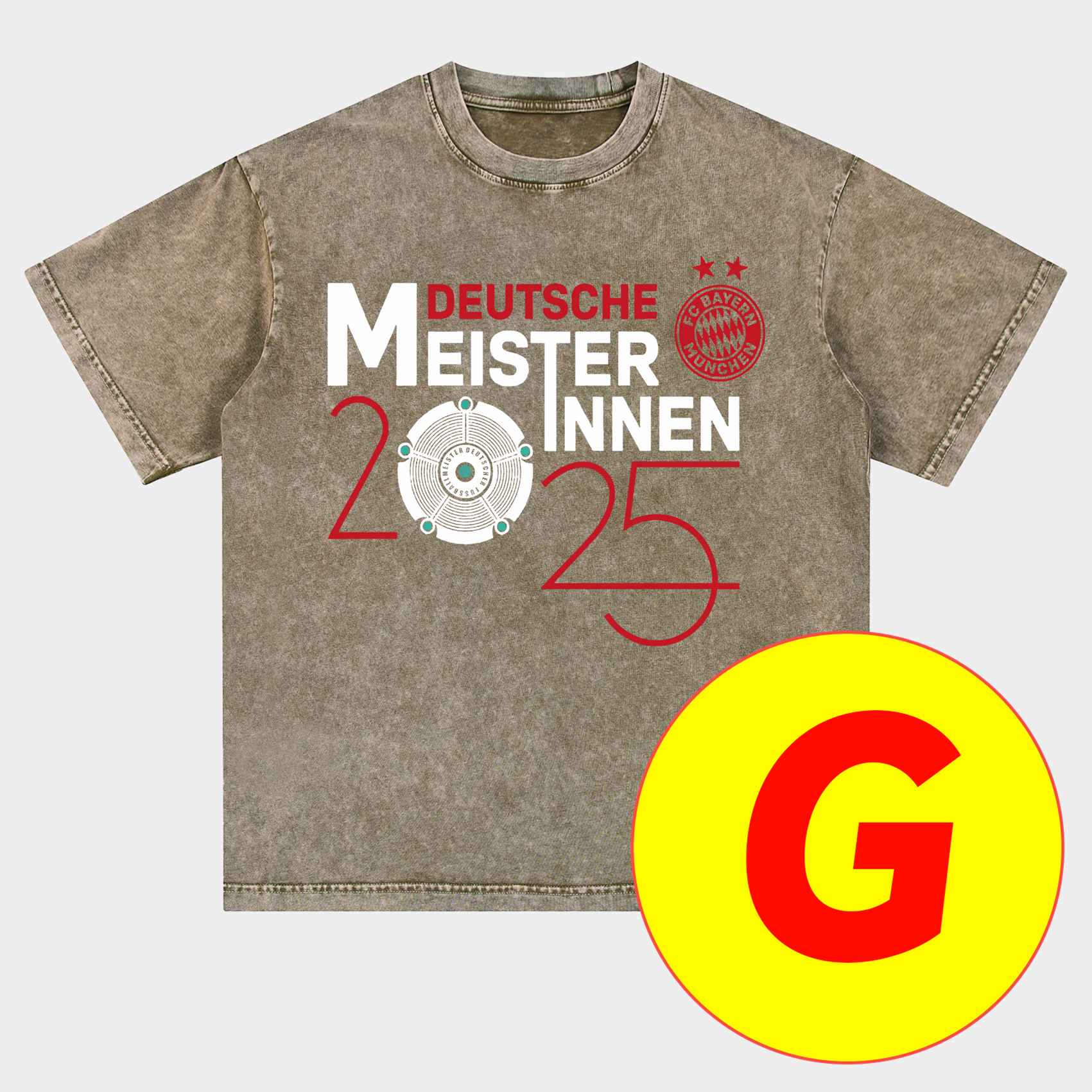 SIUjerseys-Bayern Munich Bundesliga Champions Deutscher Meister 2025 Oversized Washed T-Shirt