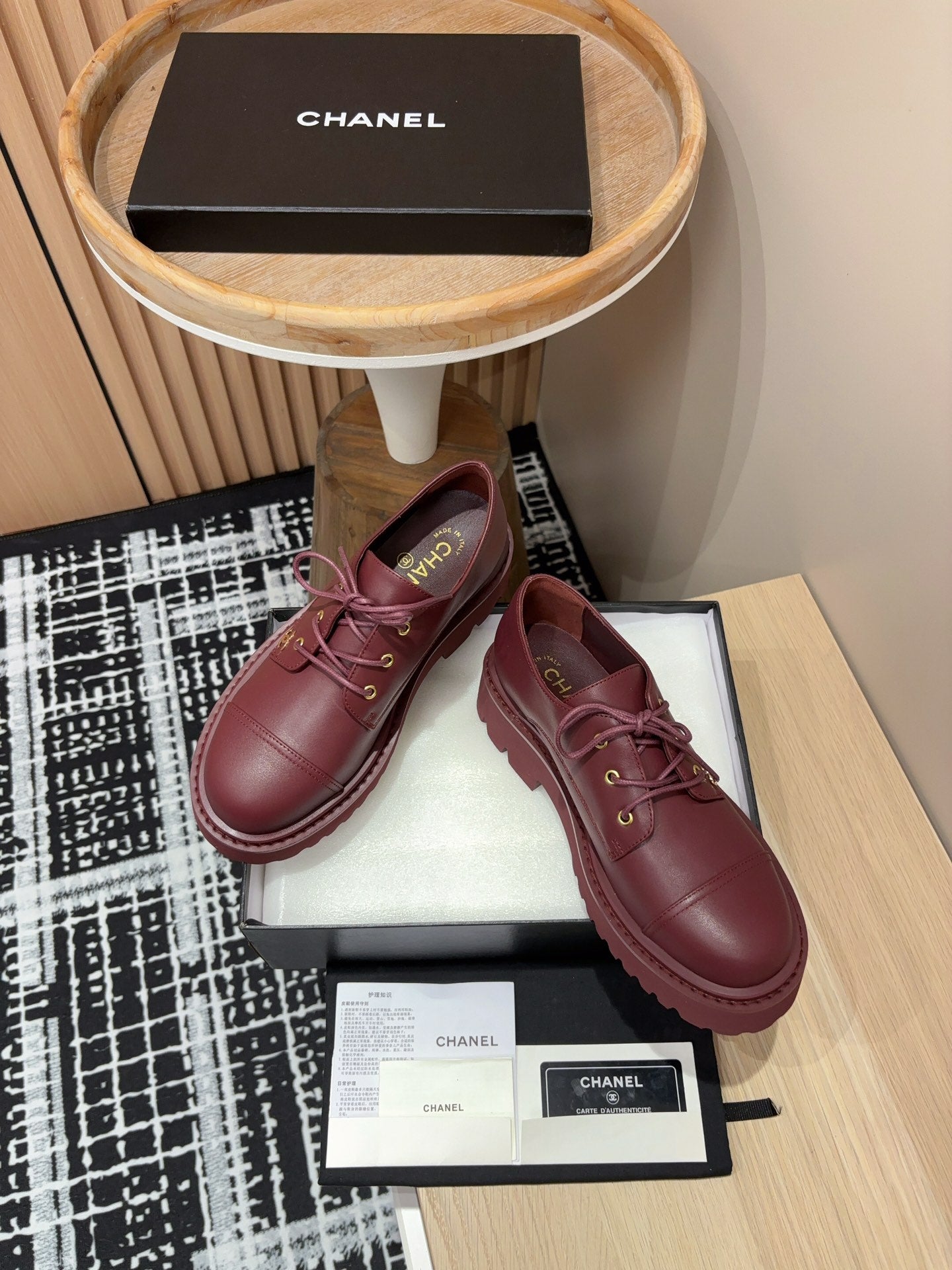 CC OXFORD SHOES IN BURGUNDY RED CALFSKIN、mysite、Cacoeks