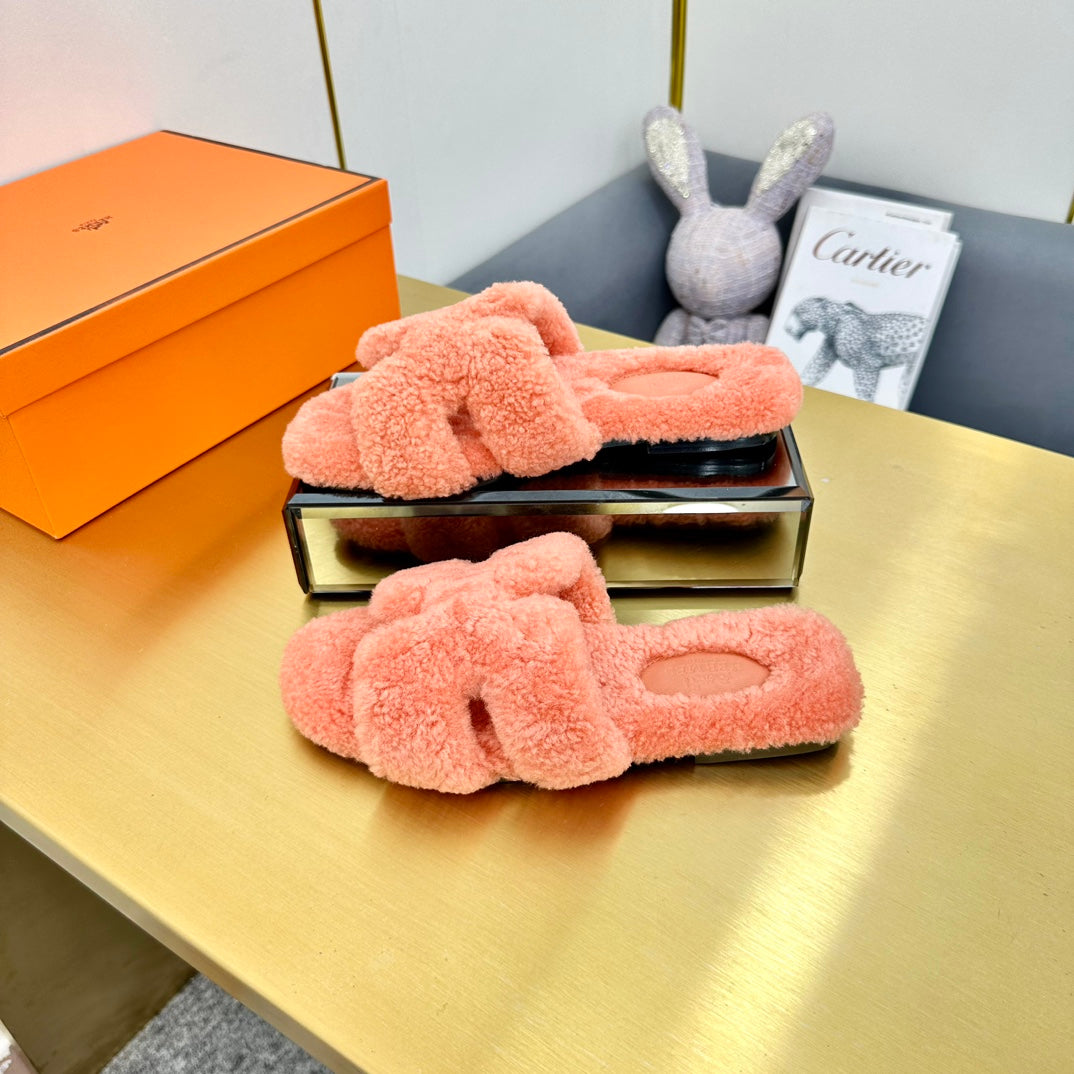 0RAN SHEARLING SANDALS SALMON PINK、mysite、Cacoeks