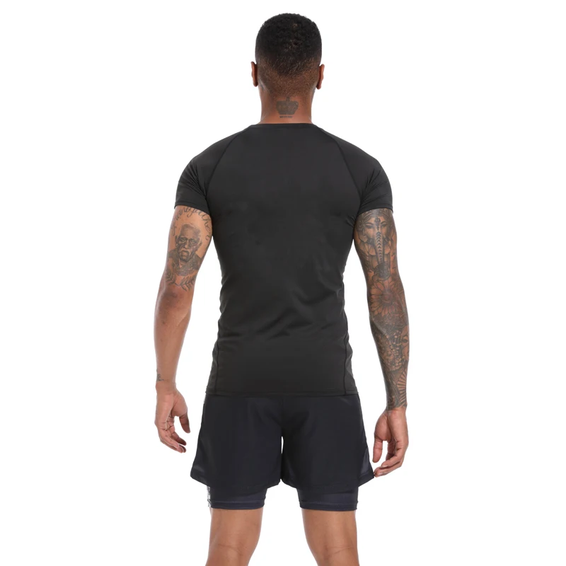 Men's Compression Shirts Summer Short Sleeves Tees T-shirt Gym Workout Fitness Running Tops Undershirts Baselayer Sportswear