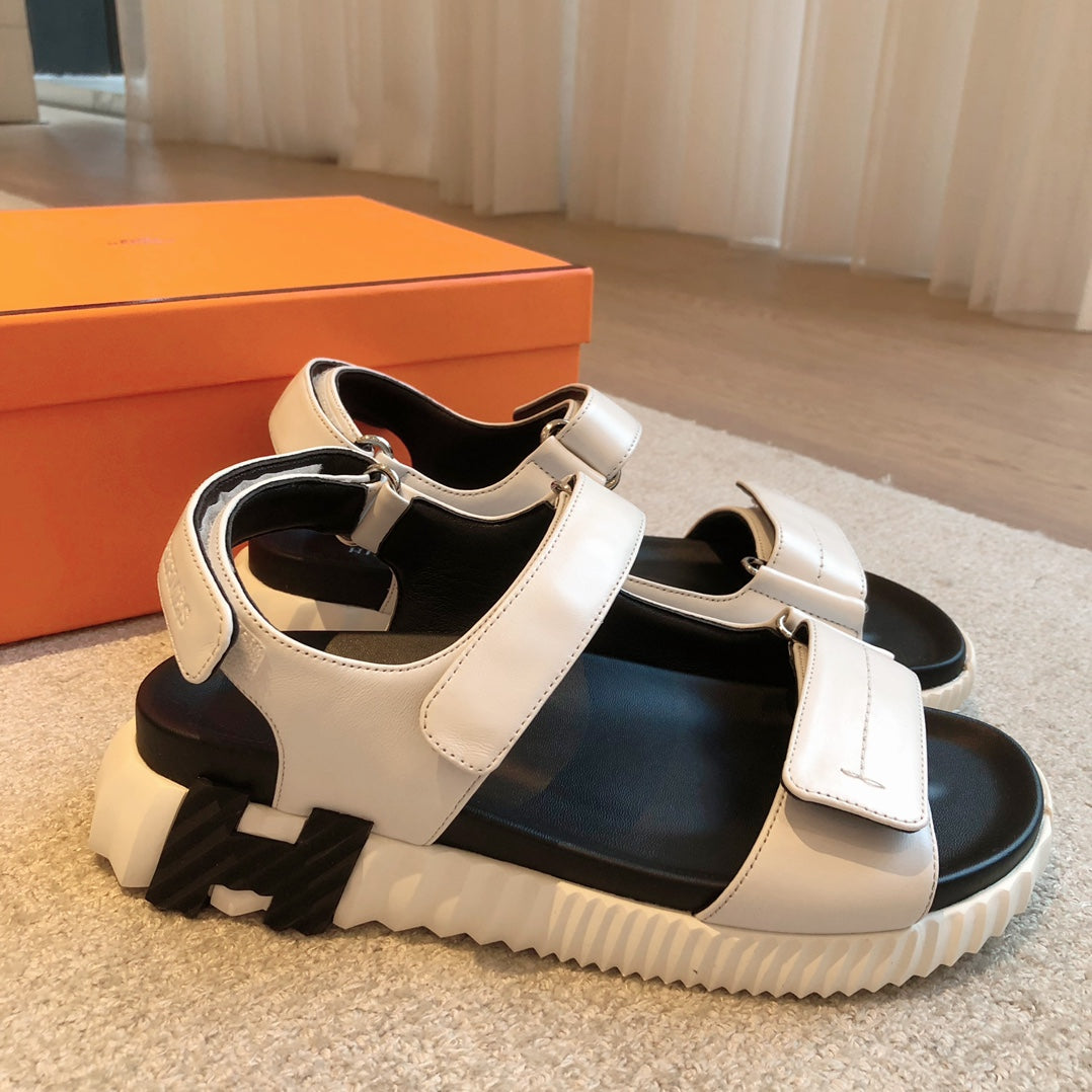DAD SANDALS IN WHITE CALFSKIN AND RUBBER、mysite、Cacoeks