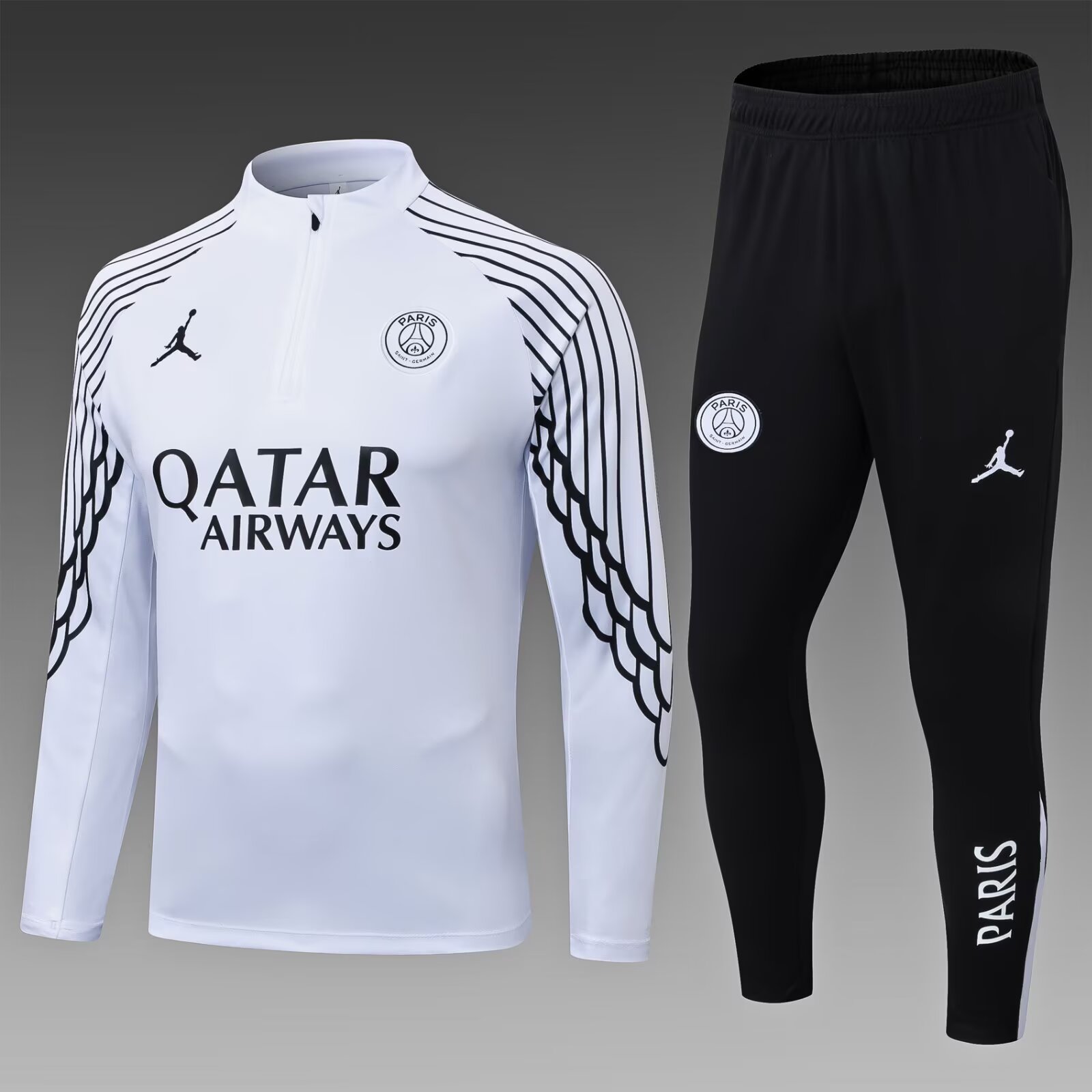 2025/2026 Psg Paris Saint-Germain Half-Pull Training Suit White Football Shirt 1:1 Thai Quality Set:football jersey mysite: unitedjerseyfootball 邓江浪:football