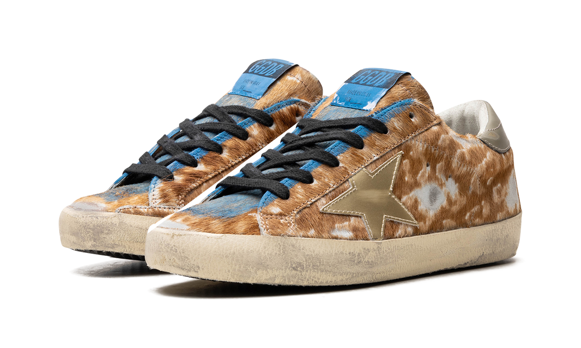 SUPER-STAR LEOPARD HORSY UPPER PAINTED NABUK TOE MIRROR STAR SHINY HEEL "LEO HAZELNUT LIGHT GREY GOLD GREY BLUE"、mysite、Cacoeks