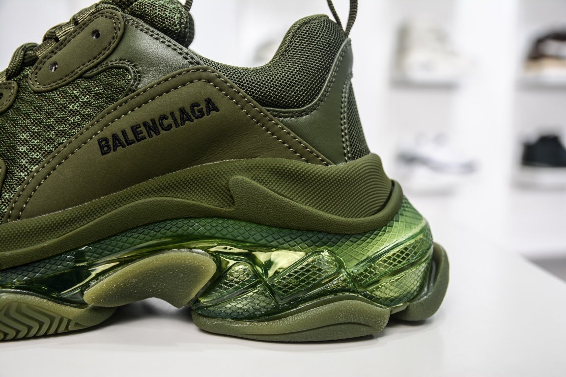 Balenciaga Triple S Clear Sole in Dark Green、mysite、Cacoeks