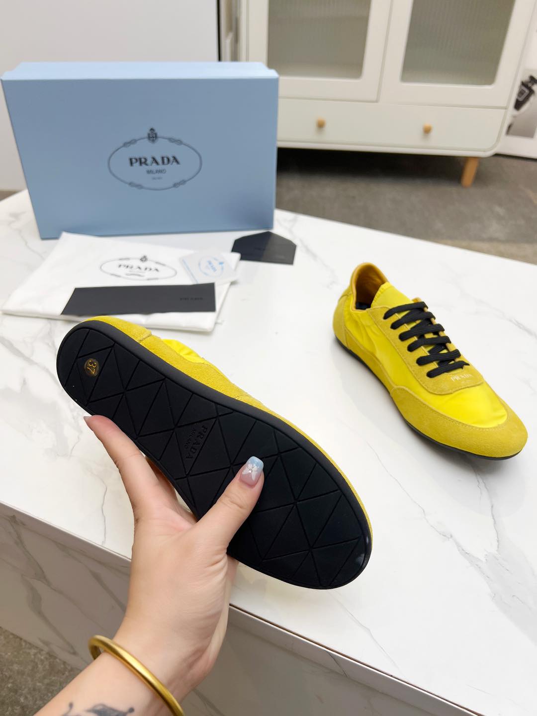 COLLAPSE SNEAKERS IN YELLOW SUEDE AND NYLON、mysite、Cacoeks