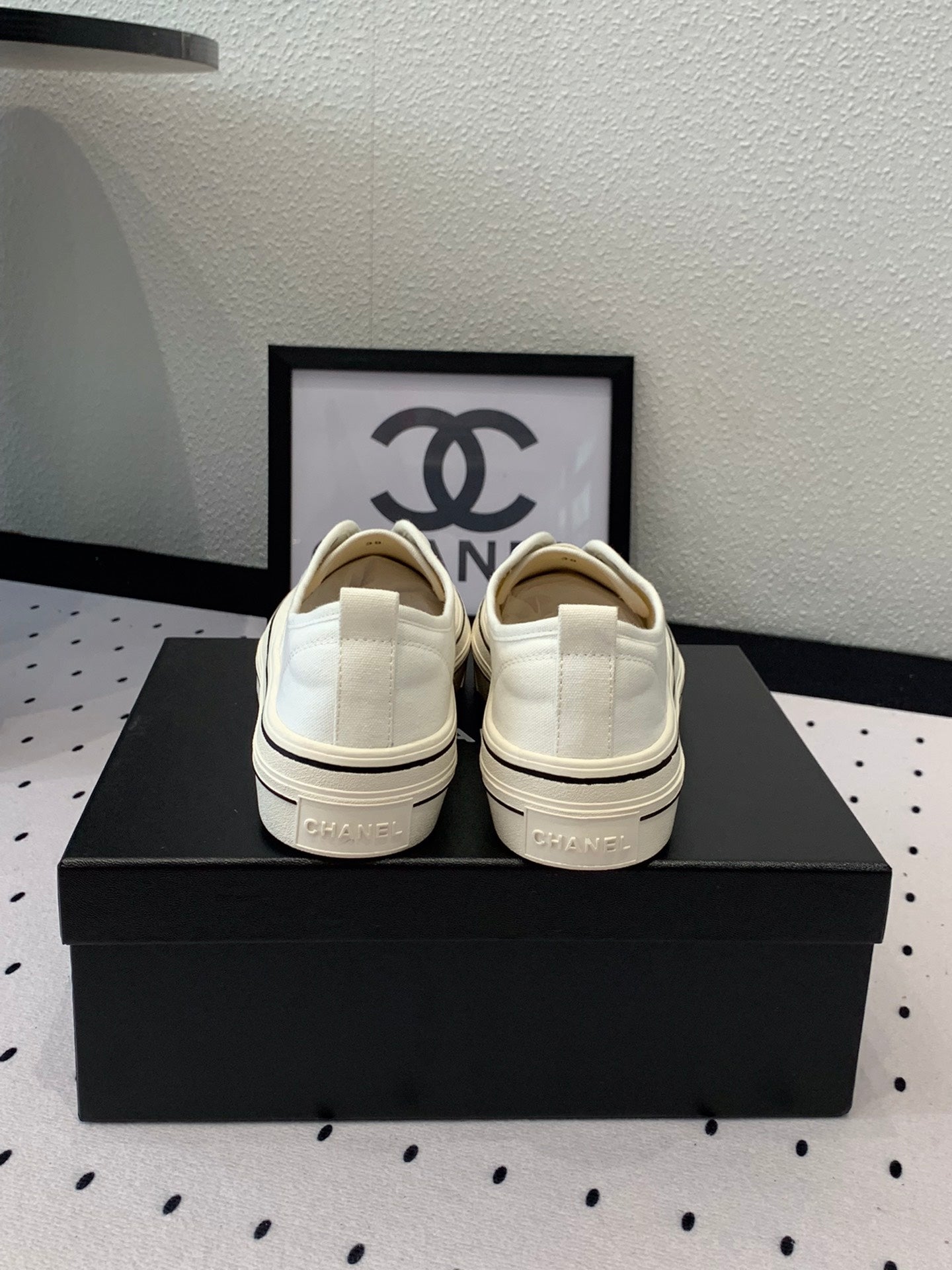 LACELESS SNEAKERS PLATFORM IN WHITE CANVAS、mysite、Cacoeks