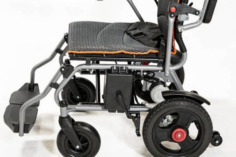 eVolt Traveler Power Chair with dual motors providing power over various terrains.