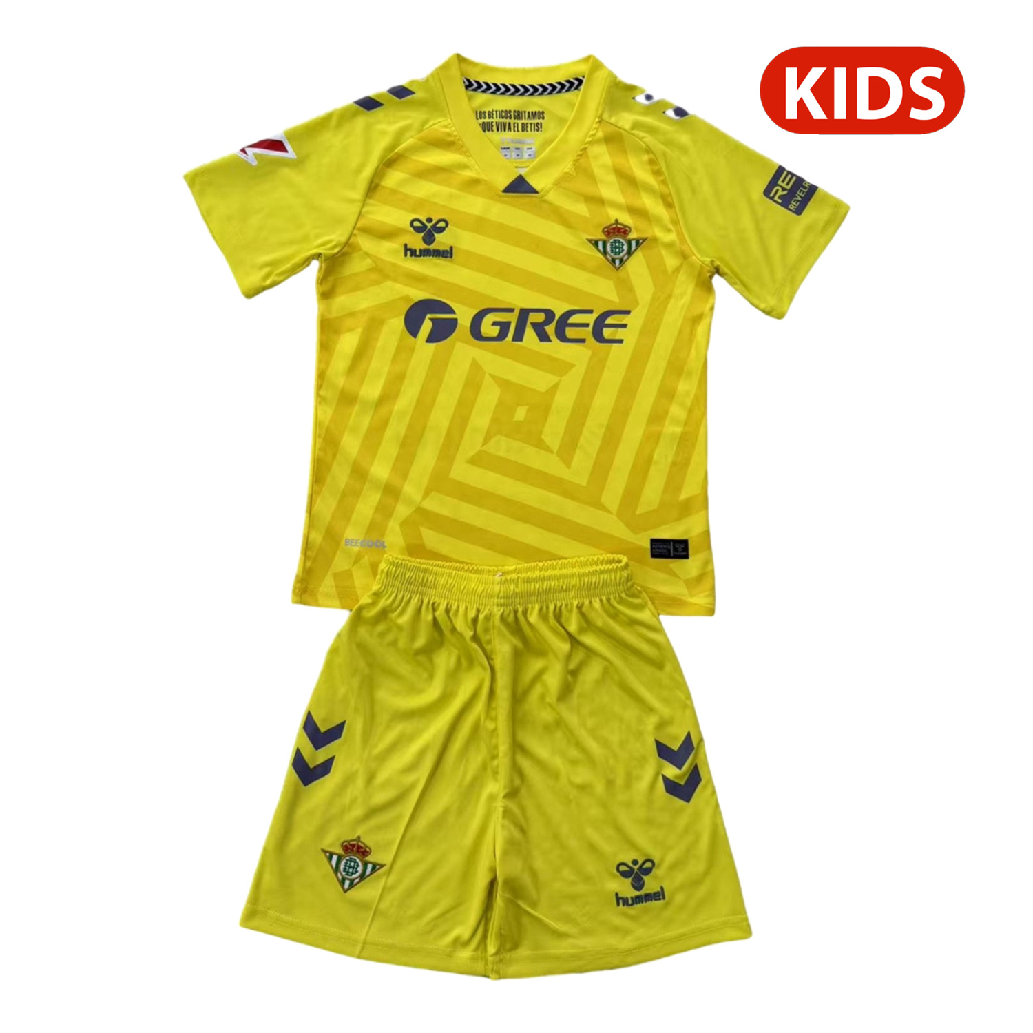 foot-Real Betis 25-26 Yellow Goalkeeper Kids Kit
