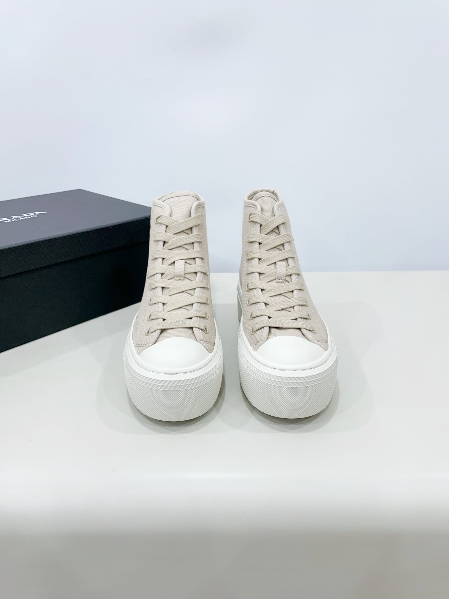 HIGH-TOP SEANKERS IN BEIGE CANVAS、mysite、Cacoeks