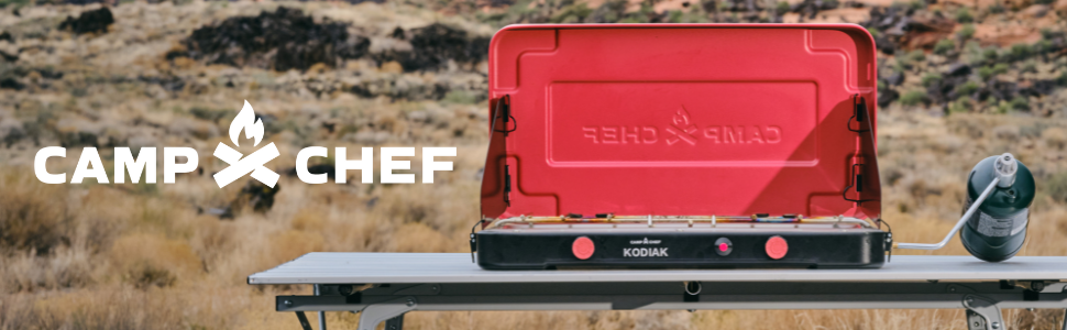 camp chef kodiak camp stove with logo