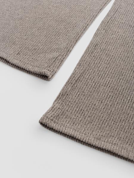 Women's Casual Comfortable Round Neck Long Sleeve Knit Sweater Set, High Waist Versatile Wide Leg Pants, Perfect for Daily Wear