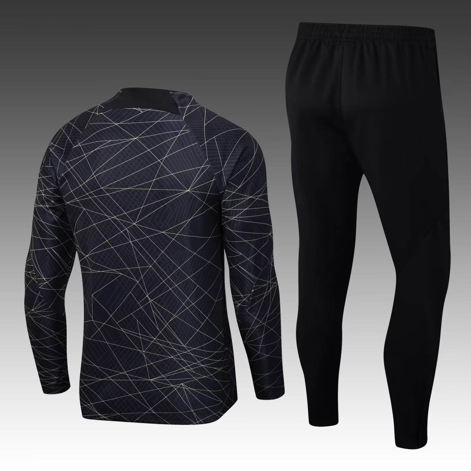 2022/2023 Psg Paris Saint-Germain Half-Pull Training Suit Black Gold Set:football jersey mysite: unitedjerseyfootball 邓江浪:football