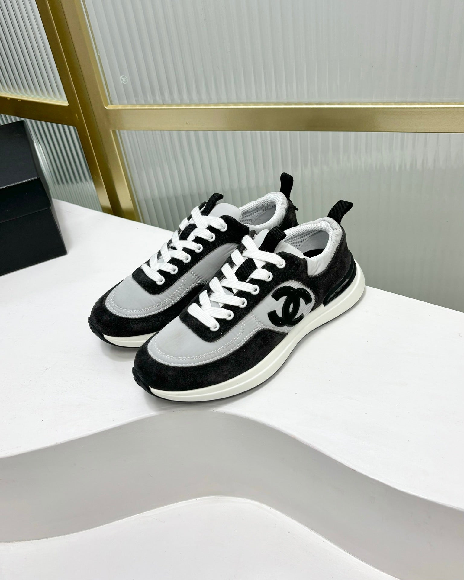 SNEAKER IN BLACK MIX GREY SUEDE、mysite、Cacoeks