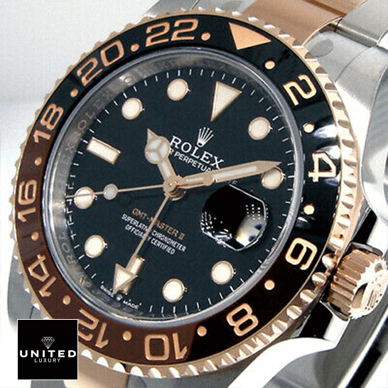 Rolex Root Beer Replica 6 Rolex GMT-Master II 126711CHNR-0002 Replica black dial has stick and dot indices