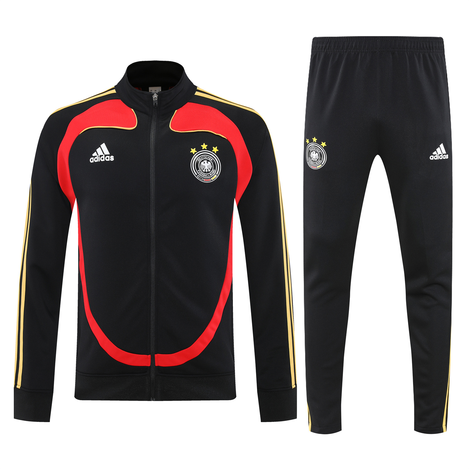 foot-Germany 25-26 Jacket Training Tracksuit - Black Jackets & Black Pants