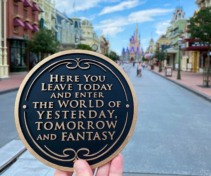 Walt Disney World Magic Kingdom Entrance Inspired Plaque image 4