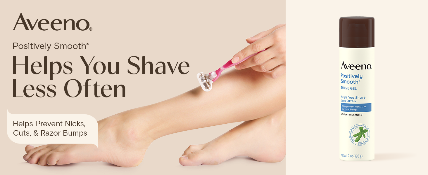 Aveeno Therapeutic Shave Gel helps you shave less often