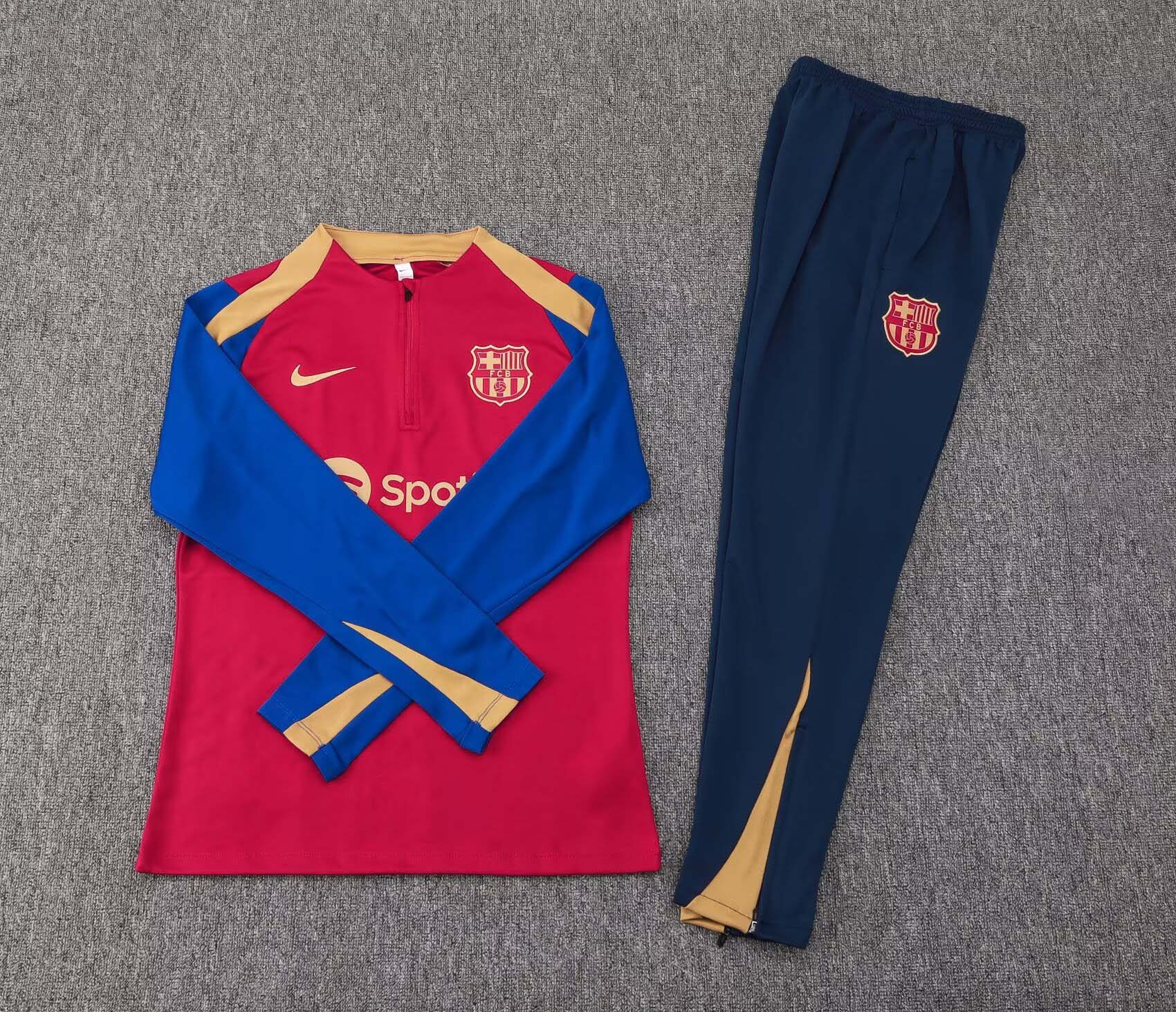 2023/2024 Barcelona Half-Pull Training Suit Red-blue Jersey Set:football jersey mysite: unitedjerseyfootball 邓江浪:football