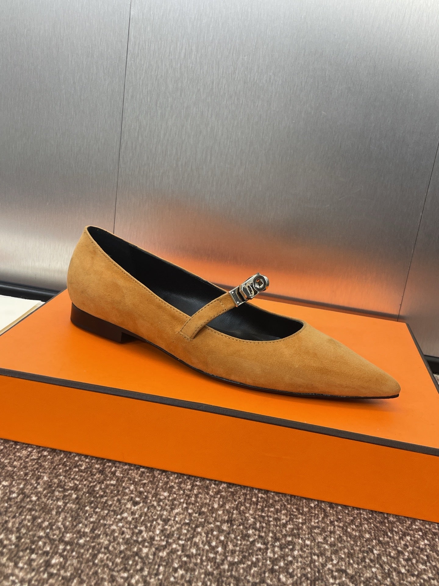 KIARA FLAT PUMP IN BRONZE BROWN SUEDE、mysite、Cacoeks