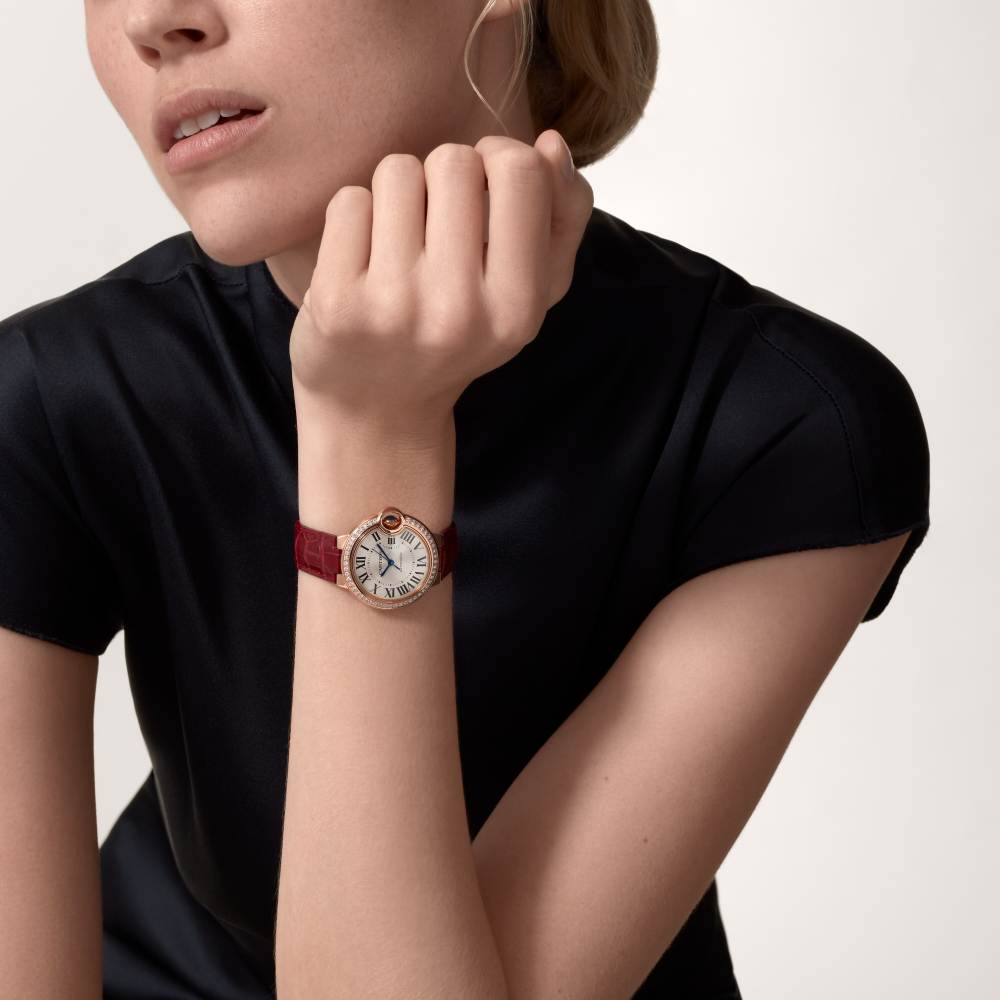 Super Clone 1:1 Cartier Ballon Bleu Bleu 18K Rose Gold Diamond 33mm WJBB0033 Replica-fasswatch