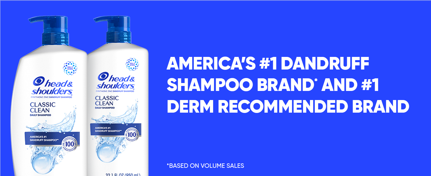 America's Top Dandruff Shampoo Brand* and Derm Recommended Brand by Volume Sales