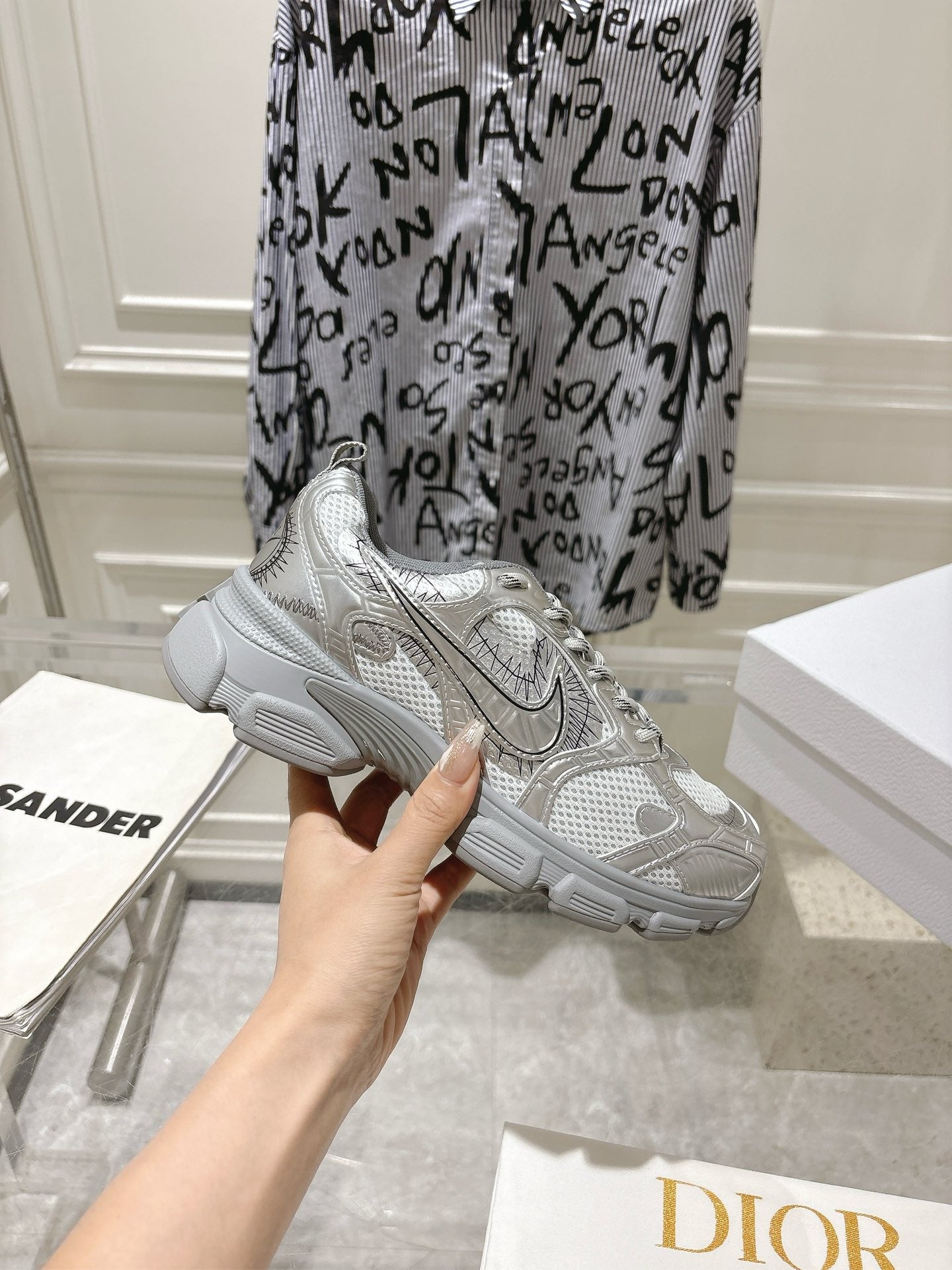 DIOR 25S CHRONO SNEAKER 45MM IN MESH WITH SILVER CALFSKIN、mysite、Cacoeks