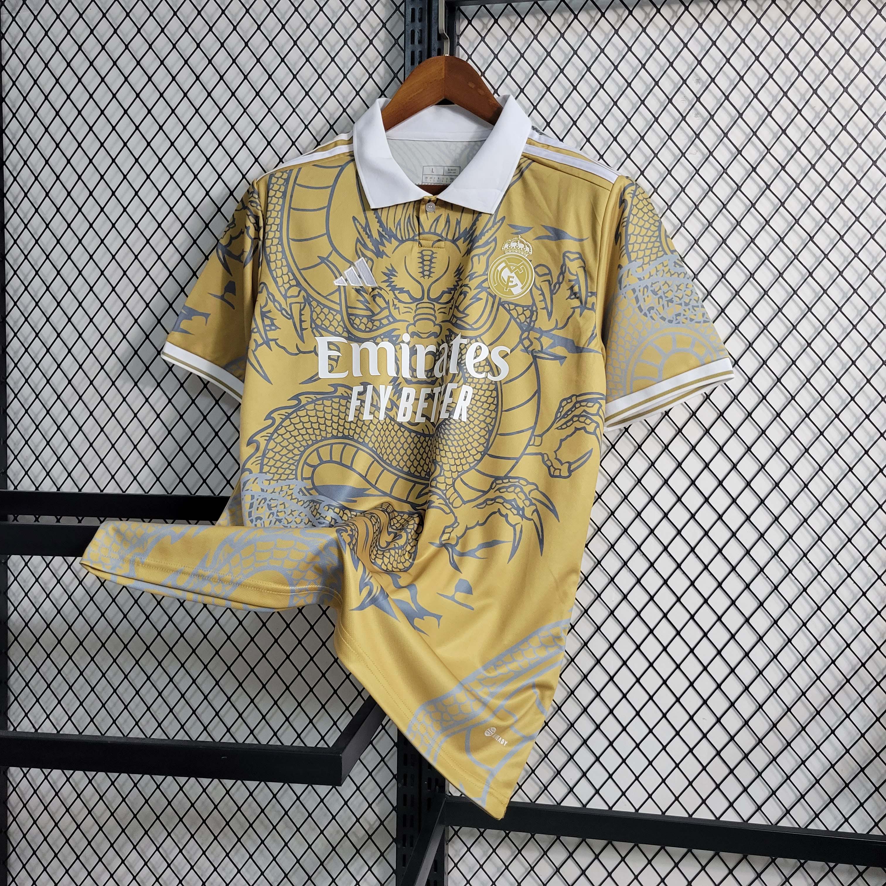 2023/2024 Real Madrid Chinese Gold Dragon Football Shirt:football jersey mysite: unitedjerseyfootball 邓江浪:football