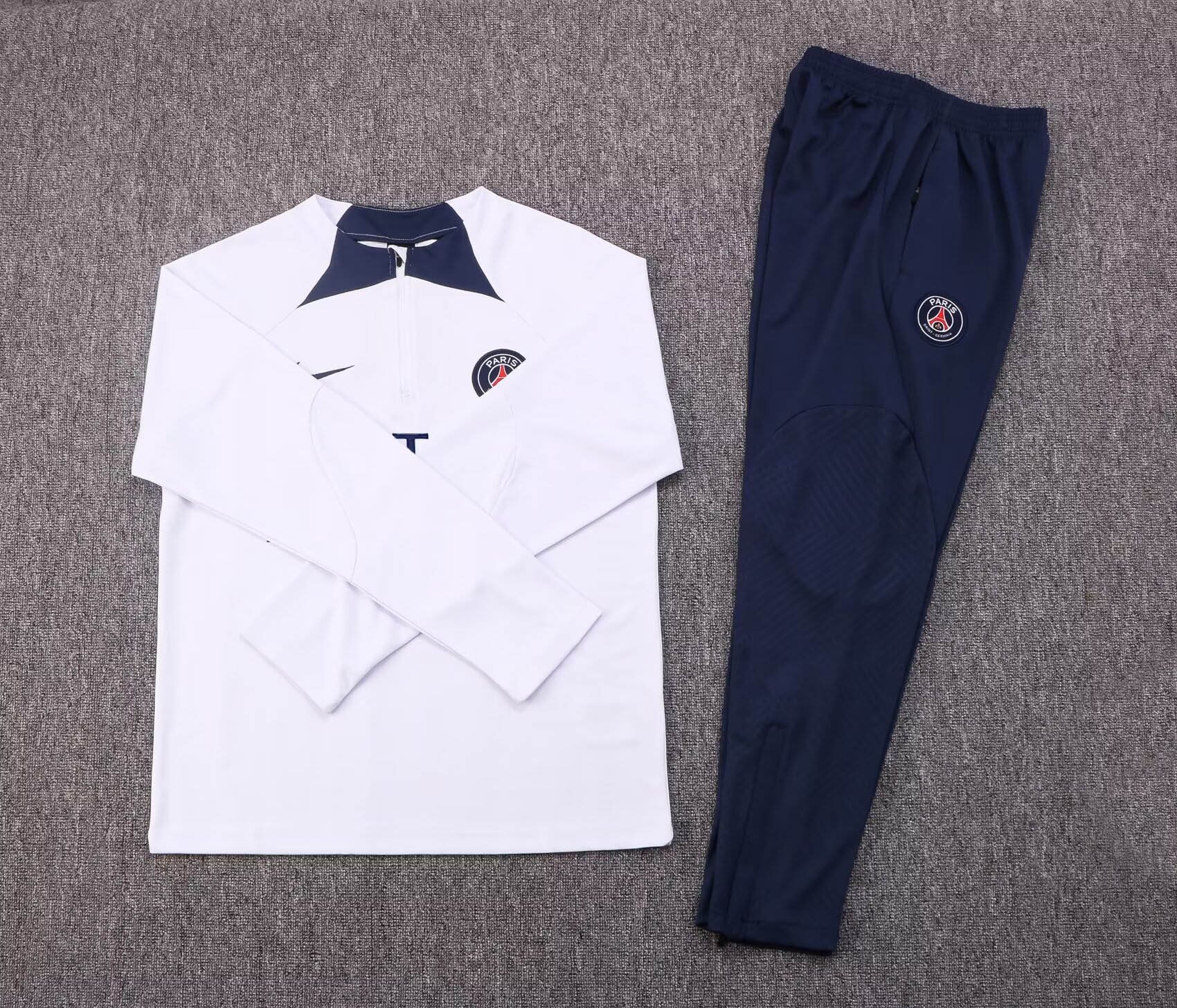 2022/2023 Psg Paris Saint-Germain Half-Pull Training Suit White Set:football jersey mysite: unitedjerseyfootball 邓江浪:football