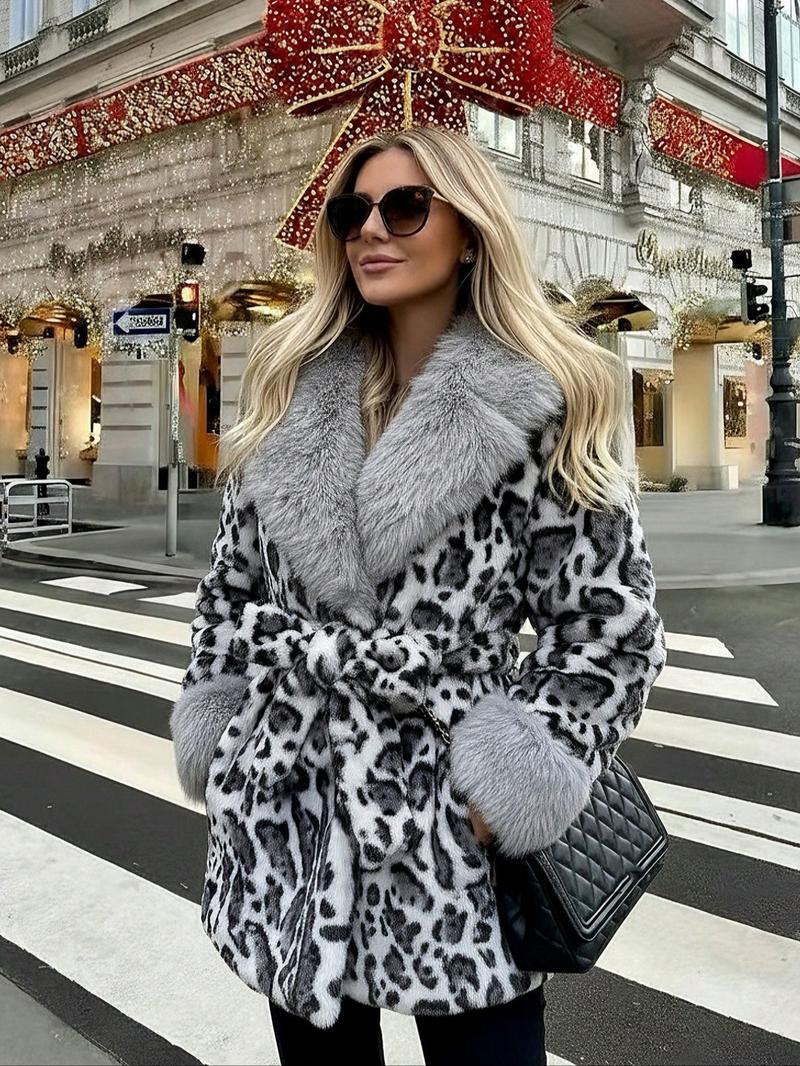 Women's Faux Fur Coat, Winter Fashion Long Sleeve Jacket, Casual Warm Outerwear, Stylish Daily Wear, Perfect for Cold Weather