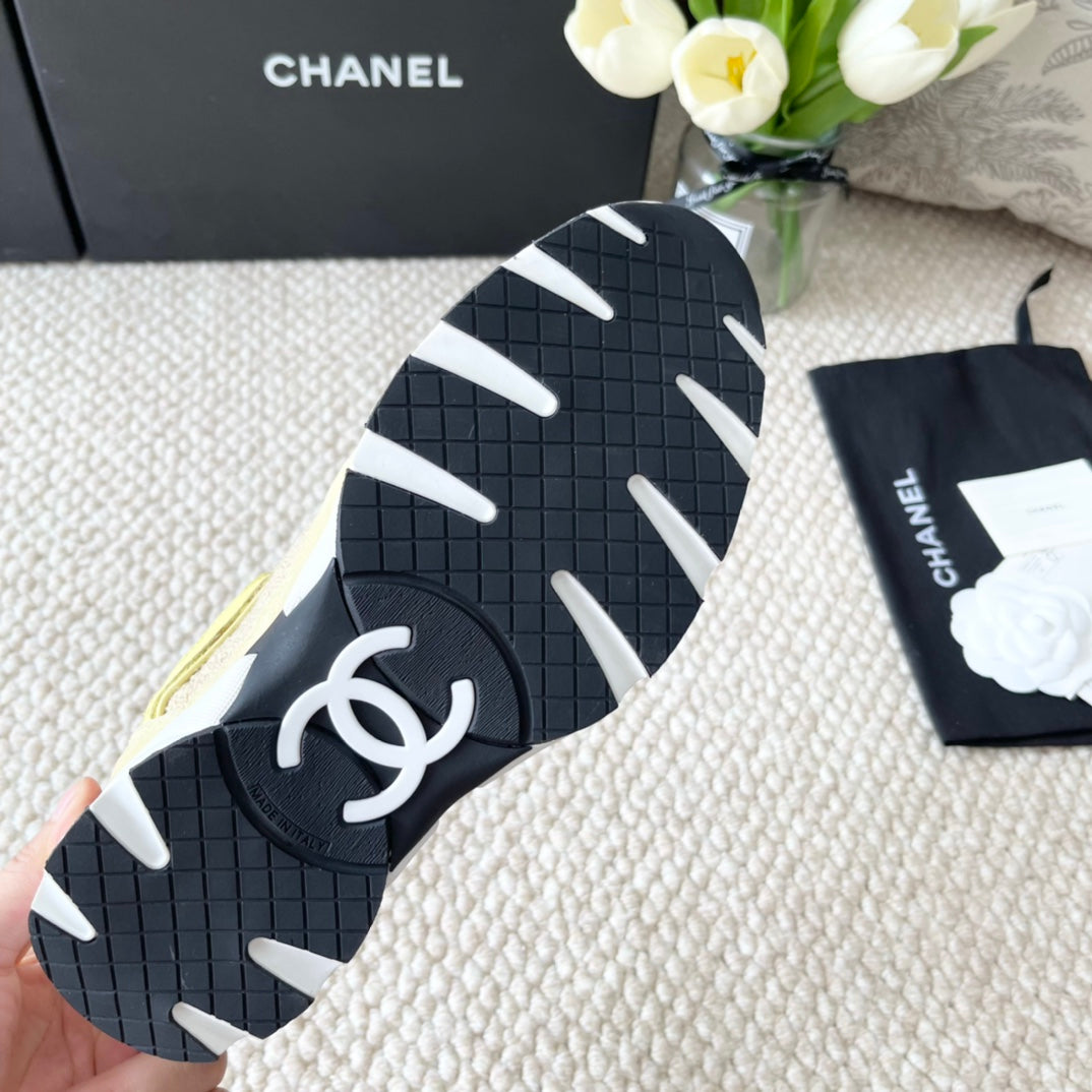 CC SNEAKER IN LIGHT YELLOW WOOL TWEED AND SUEDE、mysite、Cacoeks