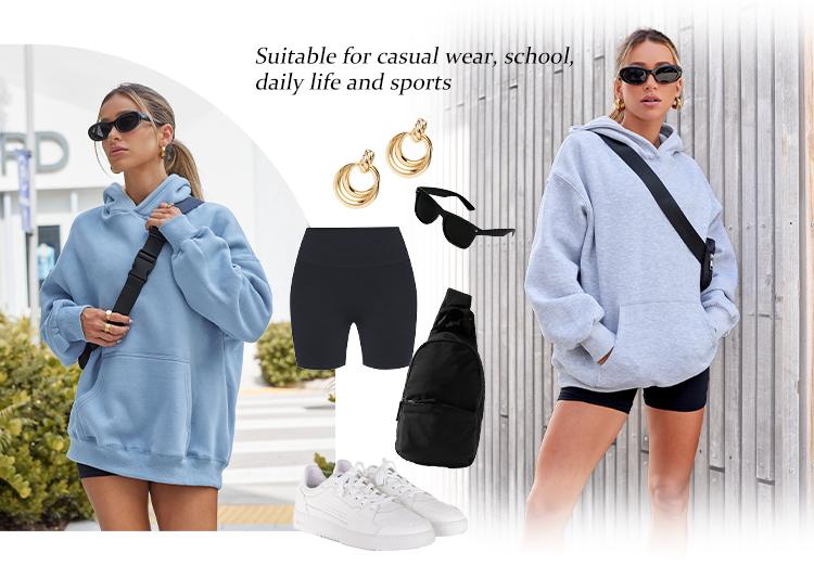 AUTOMET Women's Oversized Hoodies Fleece Sweatshirts Long Sleeve Pullover with Pocket Fall Clothes Teal Color Fallreshness