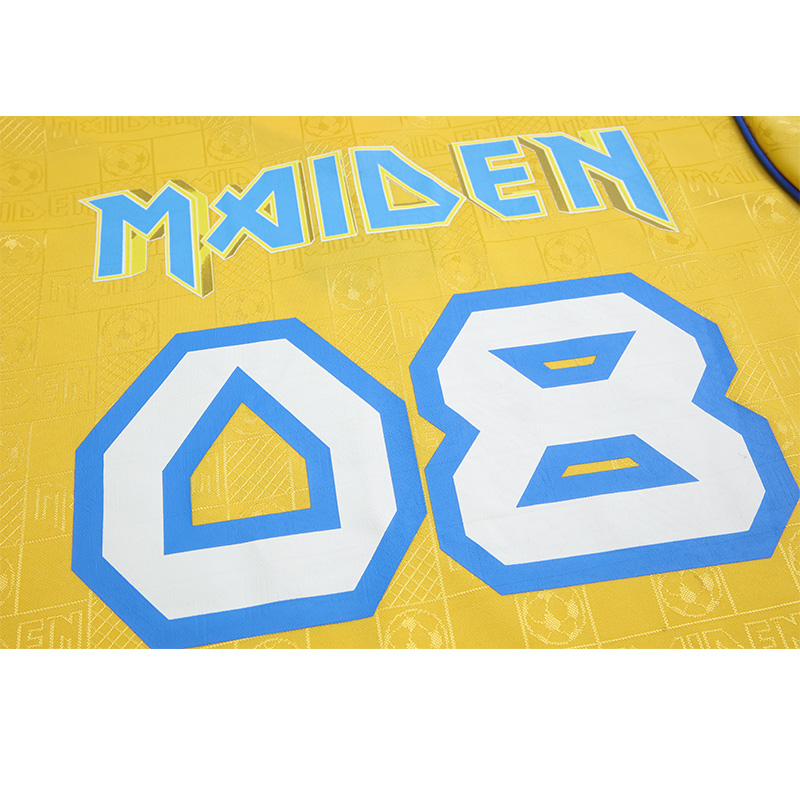 Higojerseys-Retro Iron Maiden 2008 Yellow Jersey