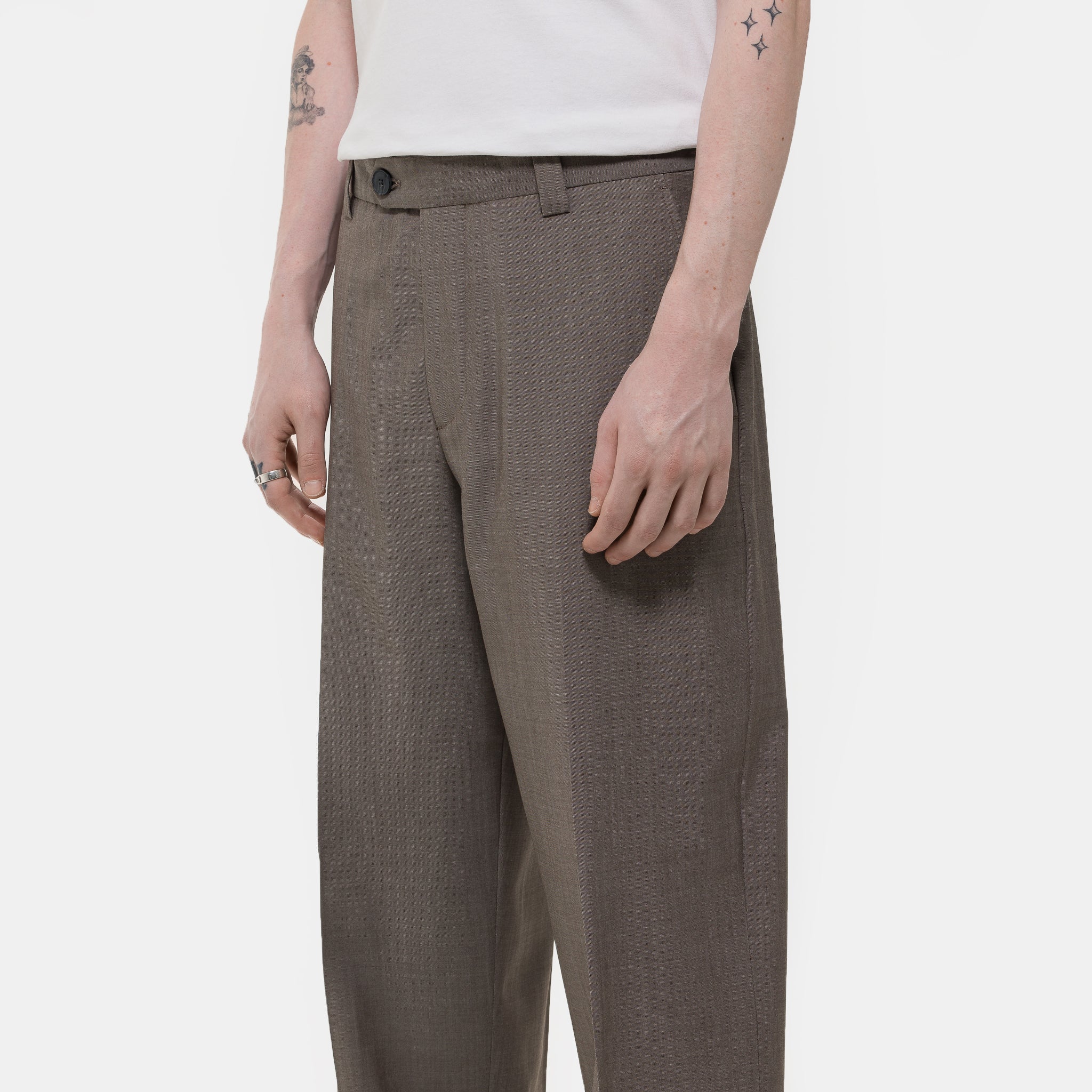 Study Trouser in Taupe Wool