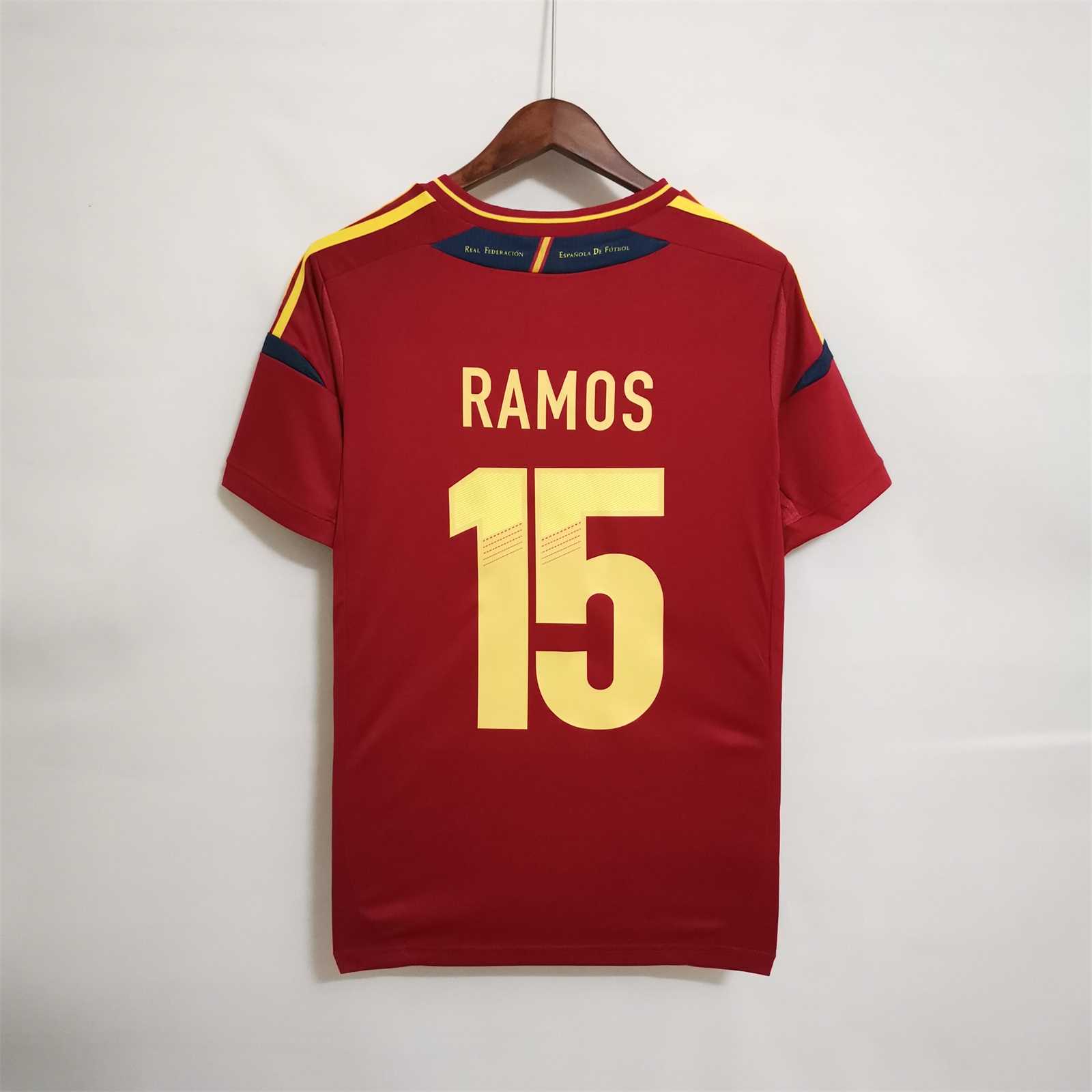 Higojerseys-Retro Spain 2012 Home Stadium Jersey