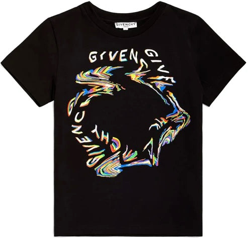 Givenchy Glitch Printed T-Shirt Black Regular Fit、mysite、Cacoeks