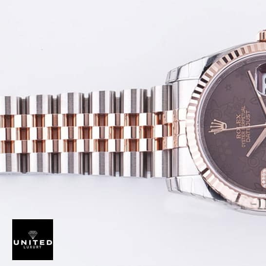 Rolex Datejust 36 116231 Chocolate Floral Dial Two Tone Jubilee Bracelet Replica