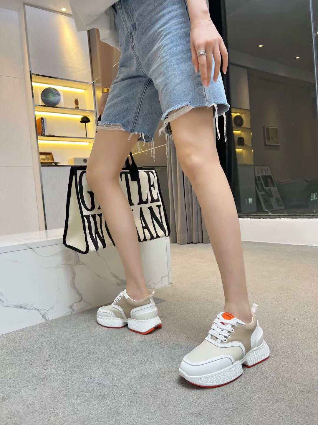 GIGA SNEAKER CARAMEL MIX LIGHT GRAY CALFSKIN、mysite、Cacoeks