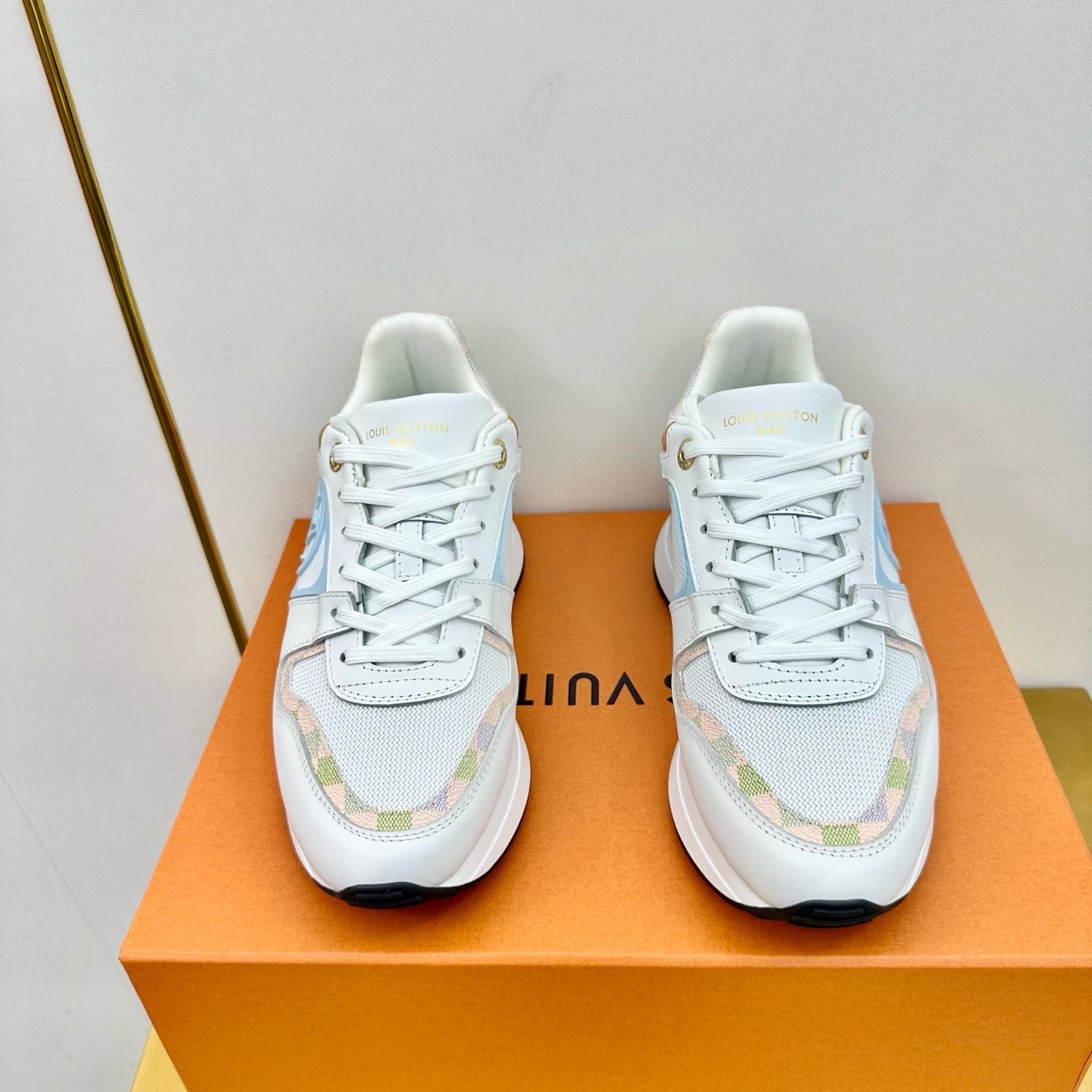 NEO RUN AWAY SNEAKER IN WHITE MIX LIGHT BLUE CALFSKIN、mysite、Cacoeks